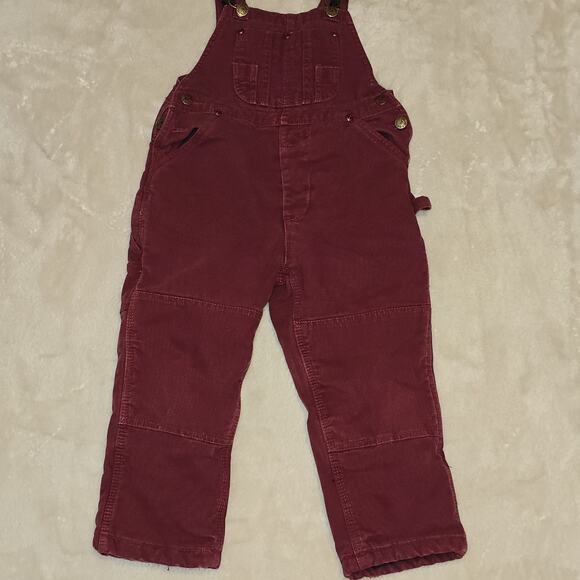 Polar King by Key Kid 4T Insulated Bib Overalls Burgundy Lined Winter Snow Pants - Picture 1 of 11